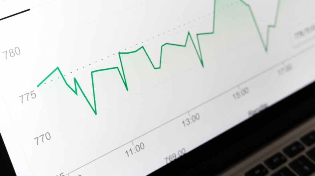 Graphique avec une courbe représentant des revenus