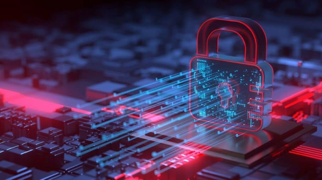 Cadenas rouge sur clavier
